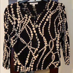 CAbi black & ivory cardigan